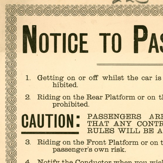 Poster of Streetcar Regulations