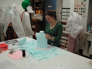 An intern constructs a mannequin