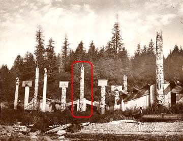 Poteau Haida in situ
