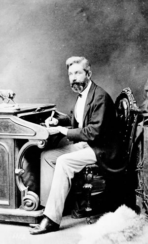 Dr Helmcken at his desk, 1854