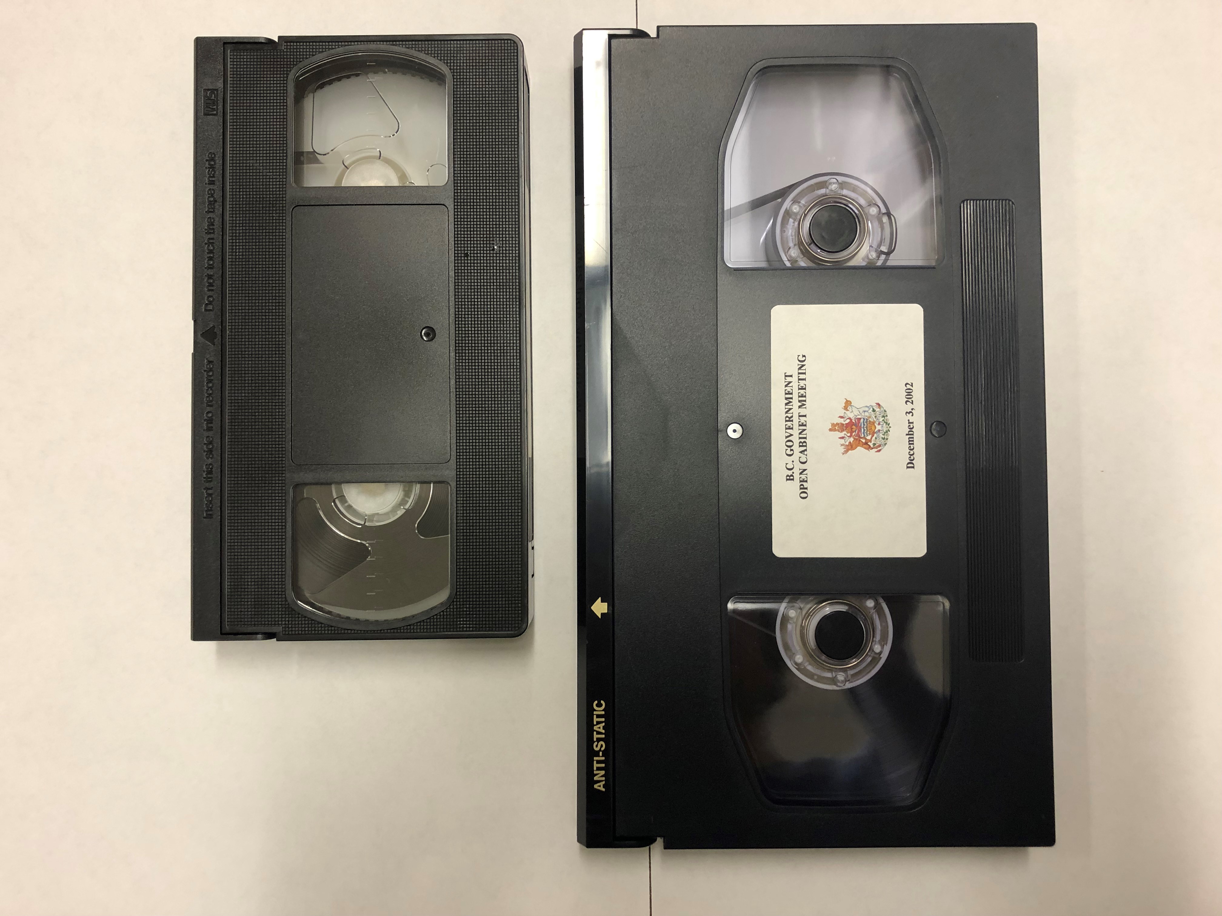VHS and Betacam videocassettes of open cabinet meetings